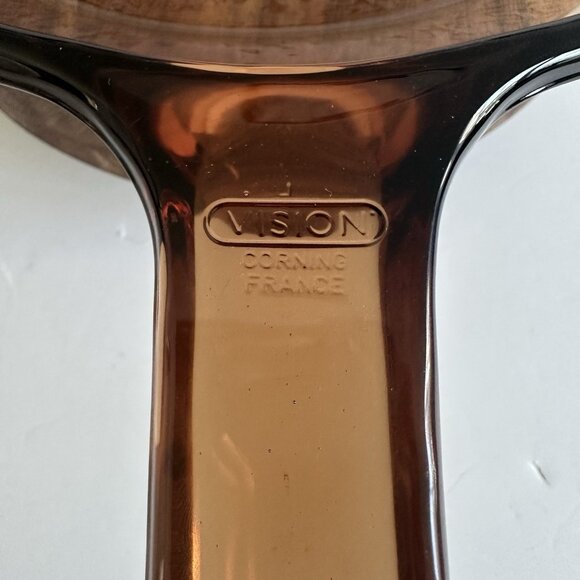 Vtg Vision‎ Corning Ware Pyrex 10" Pan Skillet Waffle Bottom Amber Glass France - Picture 3 of 9